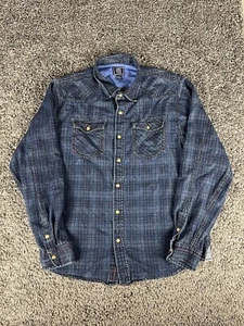 Camicia manica lunga Black Jack denim perla scatto uomo grande western, cowboy, rodeo - Foto 1 di 8