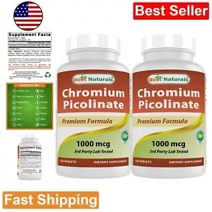 Exceptional Purity: Chromium Picolinate 1000 mcg - 240 Tablets (2 Bottles) - Picture 1 of 8