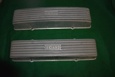 RARE - Early WEIAND Cadillac Valve Covers BLOCK LETTER Foto 1 de 4