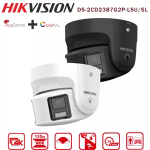 Hikvision DS-2CD2387G2P-LSU/SL Dual lens ColorVu 180° Panoramic 4K 8MP IP Camera - Picture 1 of 24