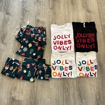 Pijama de Navidad a juego - Familia - Solo vibraciones alegres - Juegos de pijamas antiguos azul marino Foto 1 de 4