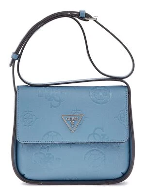 GUESS Keandra Crossbody Flap Umhängetasche Tasche Slate Logo hellblau Neu - Bild 1 von 3