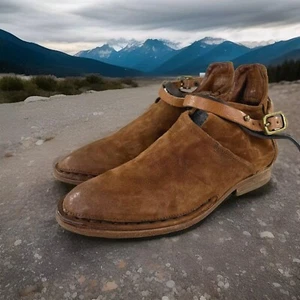 AS 98 Felix flache Damenstiefeletten US 7,5 A.S.98 braun Veloursleder mit Gürtel Stiefel - Bild 1 von 10