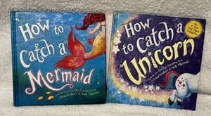 Lot Of 2 Hard Cover Books By Adam Wallace How to Catch a Mermaid & Unicorn READ - Picture 1 of 7