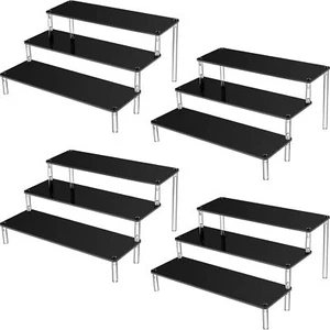 4 Packs 3 Tier Acrylic Display Stands Clear Perfume clear, black - Picture 1 of 7