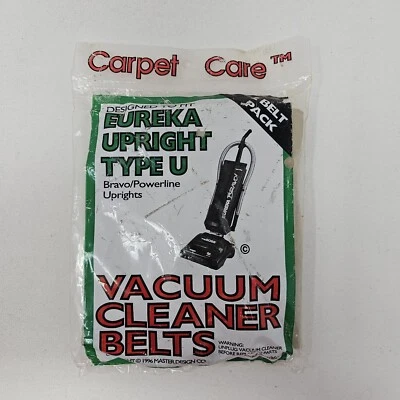 Eureka Upright Type U Vacuum Cleaner Belt (PACK OF 2) 3860 Vintage 1996 NOS - Image 1 of 4