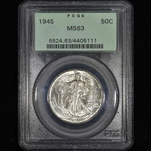 1945 WALKING LIBERTY HALF DOLLAR ✪ PCGS MS-63 ✪ 50C SILVER UNC COIN OGH◢TRUSTED◣ - Picture 1 of 4