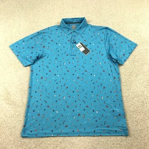 Callaway Golf Polo Shirt Mens Large Tall Blue Tee Time All Over Print New - Picture 1 of 8