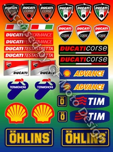 Set Adesivi Decalcomanie Moto Ducati Corse Shell Tim Termignoni Sponsor Shell /5 - Foto 1 di 1