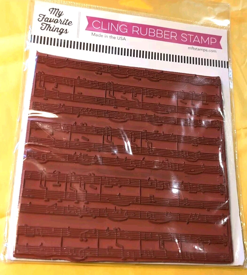 Sello de goma adhesivo MFT 'Partituras' sin montar fondo Mis cosas favoritas EE. UU. Foto 1 de 4
