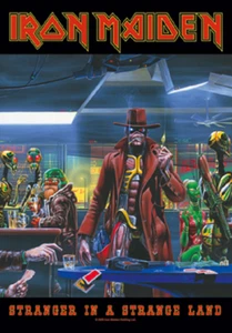 IRON MAIDEN STRANGER IN A STRANGE LAND MUSIC TEXTILE FLAGS WALL HANGER  ITALY - Picture 1 of 2