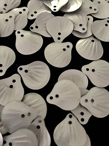 Sequins 14mm Matte Satin Silver White Metallic 3D Shell Fan 1/2in Choose Pack - Picture 1 of 1