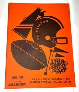 Salesianum High School VS Bel Air MD Fußballprogramm 11. Oktober Delaware 1974 - Bild 1 von 5
