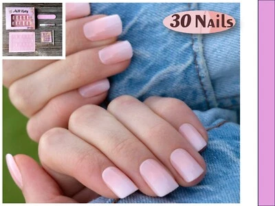 Künstliche Nägel zum Aufkleben 30 Stück Ombre Kurz press on selbstklebend - Bild 1 von 4