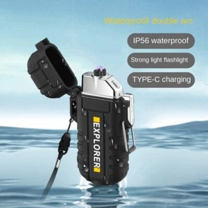 Wasserdichte Taschenlampe & Winddichtes Lichtbogenfeuerzeug 2 in 1 Wiederaufladbare Outdoor Ausrüstung - Bild 1 von 15