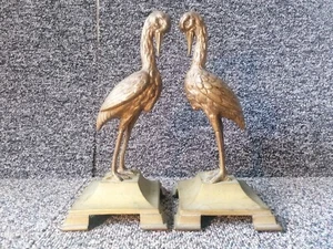 Paar antike viktorianische Bronze Kranich Vogel Figuren / Garniaturen Kraniche Statuen - Bild 1 von 8