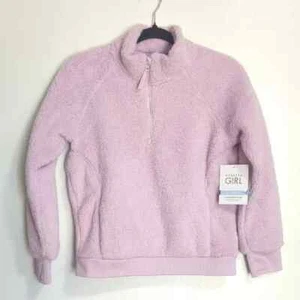 NWT Athleta Girl Purple So Snug Sherpa Half Zip Pullover Sweater Size Large 12 - Picture 1 of 6
