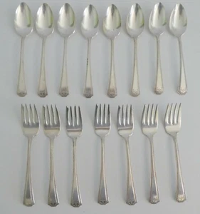 National Silver Co. Adam Versilbertes Besteck 8 Teelöffel & 7 Salatgabeln NSC - Bild 1 von 5