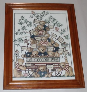 Vintage "Let Freedom Ring" 1997 Beth Yarbrough gerahmter Kunstdruck - Bild 1 von 12