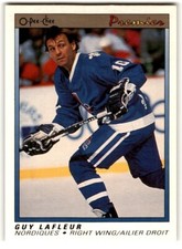 1990-91 O-Pee-Chee Premier Guy Lafleur #55 Quebec Nordiques