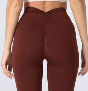 Womens Yoga Pants High Waist Fitness Gym Leggings V Back Scrunch Butt Trousers - Picture 1 of 21
