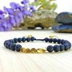Bracelet de chance en perles de cuivre -  Pierre de lave  Bouddhisme Tibétain