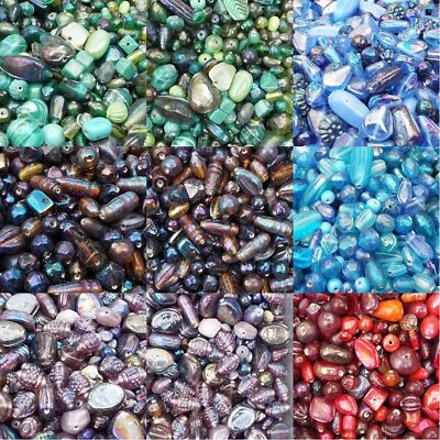 Rainbow Mixed Glass Beads Handmade Jewellery Craft BUY 50g 100g 7 COLOUR 387 - Image 1 of 4