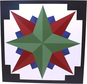 AmishToyBox.com Barn Quilt - Mariner's Compass "Sailor" Design - Outdoor Wall... - Picture 1 of 6