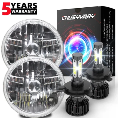 Pair 7" inch LED Round Headlight Hi/Lo Kit 6000K For Chevy Chevelle SS 1971-1973 - Image 1 of 4