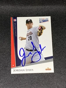 Carta proiezioni Jordan Lyles Astros firmata auto 2009 Tristar #165 ~ COA - Foto 1 di 3