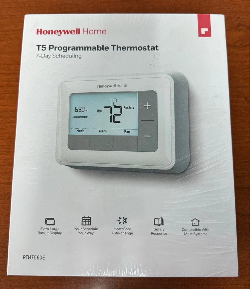 Honeywell T5 / 7 Day Programmable RTH7560E Thermostat Backlit Display White - Image 1 of 1