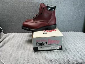 NOS RED WING 202 Comfort Force RED MOC TOE BOOT Men’s Size 7 1/2E USA Made #52 - Picture 1 of 8