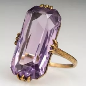 Anillos de circonia cúbicos enchapados en oro amarillo 18k de moda talla 6-10 - Imagen 1 de 4