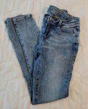 Arizona Jean Co Super Skinny Women's Blue Jeans Size 1 Short Distressed