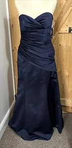 Beautiful Navy David’s Bridal Bridesmaid / Prom Dress - Size 10 - New With Tags - Picture 1 of 12
