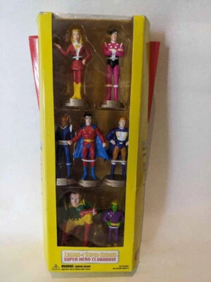 LEGION OF SUPER HEROES SUPER HERO CLUBHOUSE CONJUNTO 7 BONECOS DE PVC NRFB MUITO BOM ESTADO - Imagem 1 de 4
