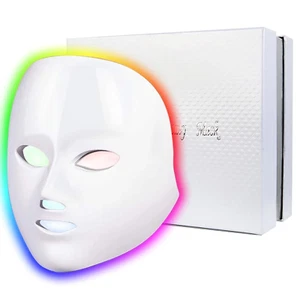 Mascarilla LED Terapia de Luz, Terapia de Luz Roja para Rostro, 7 Colores LED Facial Sk - Imagen 1 de 12