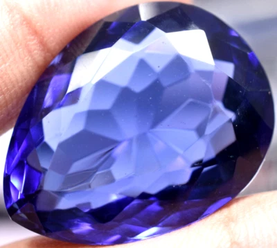 Lab Created 59.65 Ct Violet Blue Tanzanite GGL Certified Sparkling AAA+ Gemstone - Image 1 of 4