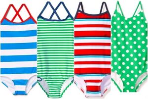 KS GIRLS 2T 3T 4T 4 12 CANDY BEACH SPORT, BALI or LAYLA STRIPED 1-PIECE swimsuit
