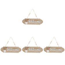  Set of 4 Hanging Welcome Board Wooden Front Door Sign Bow Tie