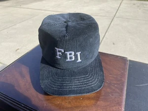 De colección Raro F.B.I. Sombrero New Era Pana Azul Oscuro Blanco Bordado, Talla Única, EE. UU. - Imagen 1 de 7