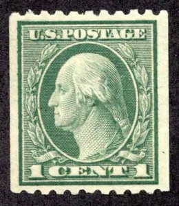 US # 486 (1916) 1c -MLH Grade: VF - George Washington - Picture 1 of 2