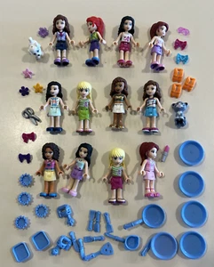 LEGO Friends Minifigure Lot C ~ 12 Mini Dolls + Dishes & Tons of Accessories - Picture 1 of 3