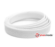 10 meters Shakmods Flat 10 mm High Density White Braided Expandable Sleeving UK