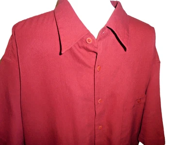 Bruno Shirt Mens 3XB Short Sleeve Sueded Microfiber Soft Casual Button Up Red - Image 1 of 4