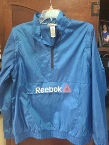 NWOT Reebok Boys Royal Blue Pullover Windbreaker w Removable Zip Off Sleeves - Picture 1 of 7