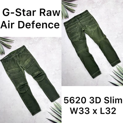 G-Star Raw Air Defence 5620 3D Slim Jeans Pants Green size Waist 33 x Length 32 - Image 1 of 4