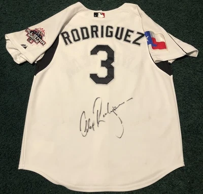 Alex Rodriguez Signed 2003 All Star Game Jersey #3 Texas Rangers Youth L - Image 1 of 4