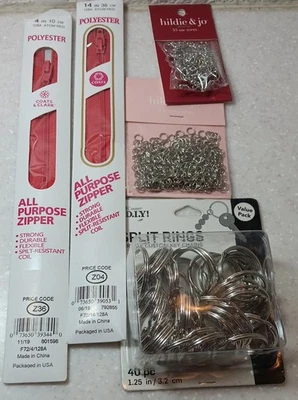 The Craft Lote 2 Cremalleras Rojo 330 Anillos de Salto 55 Cables de Oreja 40 Anillos Divididos Nuevo Foto 1 de 4