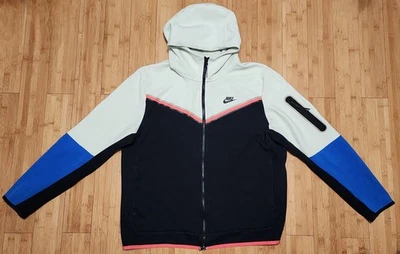 Moletom com capuz Nike Sportswear Tech Fleece masculino XL limão gelo preto azul com zíper CU4489-303 - Imagem 1 de 4